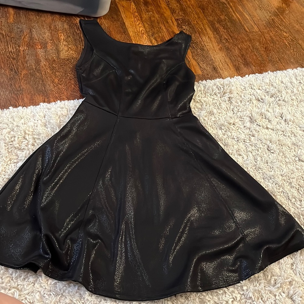 Eight Sixty Black Mini Skater Dress Size Small